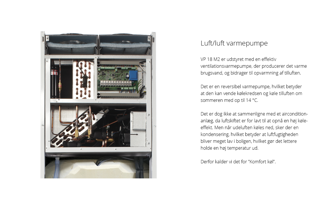 VP18 Ventilationsanlæg med aktiv varmegenvinding & brugsvand
